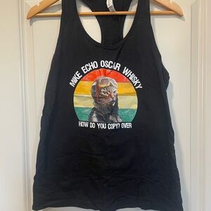 Bella Canvas Black Tank Top with Cat Aviator Design